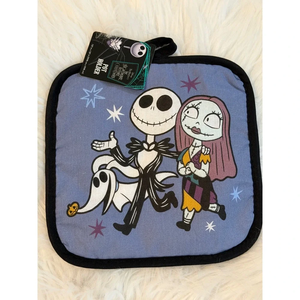Disney Nightmare Before Christmas Jack Sally Kitchen Towel Pot Holder Mitt Set